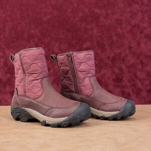Keen Women Betty Burgundy leather Zip Waterproof Winter Boots sz 6